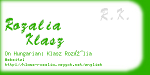 rozalia klasz business card